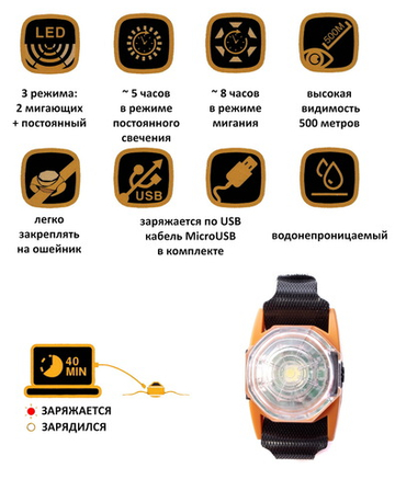 Фонарик для собак на ошейник DUVO+