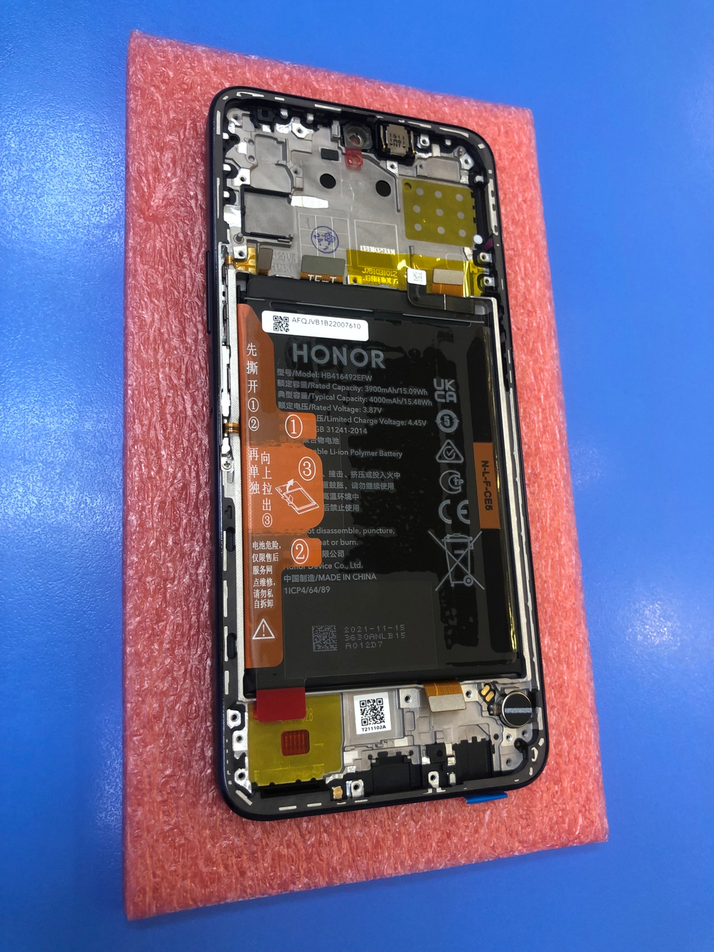 Honor X8 (TFY-LX1, TFY-LX2, TFY-LX3)/ (Дисплейный модуль с тачскрином) (в рамке с аккумулятором) (оригинал сервисный)