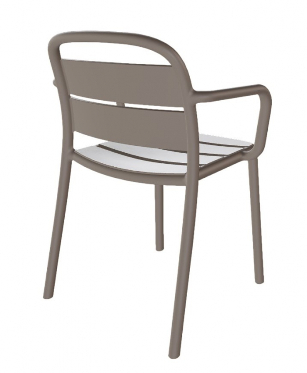 Кресло пластиковое Papatya Balat-K, тортора