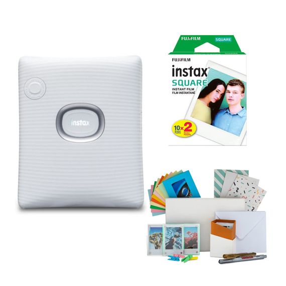 Fotoprinter \ Компактный фотопринтер INSTAX SQ LINK WHITE BUNDLE BOX
