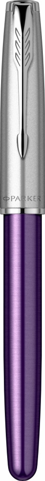 Ручка-роллер Parker Sonnet Essentials Violet SB Steel CT 2169368, цвет чернил black, перо: F, в подарочной упаковке.