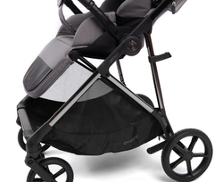 Прогулочная коляска Peppy Amici с автокреслом Verona Black Grey рама Black Chrome