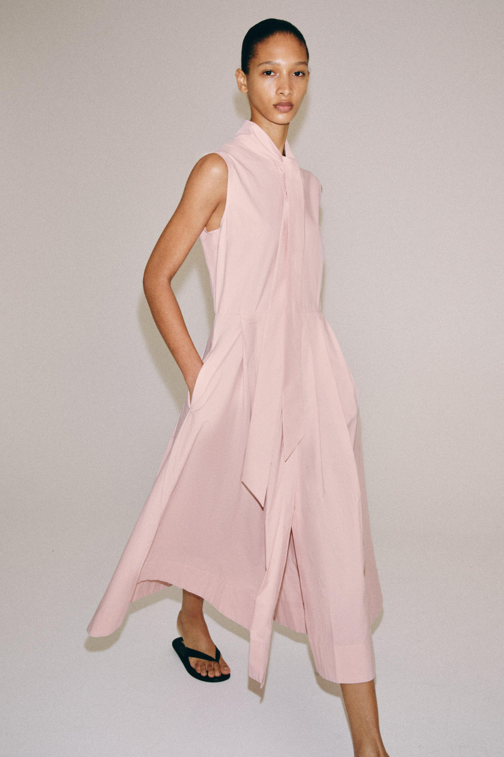 ZARA ПЛАТЬЕ-РУБАШКА — ZW COLLECTION, ПАСТЕЛЬНО-РОЗОВЫЙ