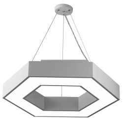 Светильник LED ЭРА Geometria SPO-123-W-40K-045 Hexagon 45Вт 4000К 2500Лм IP40 600*600*80 белый подвесной | Декоративные светильники Geometria