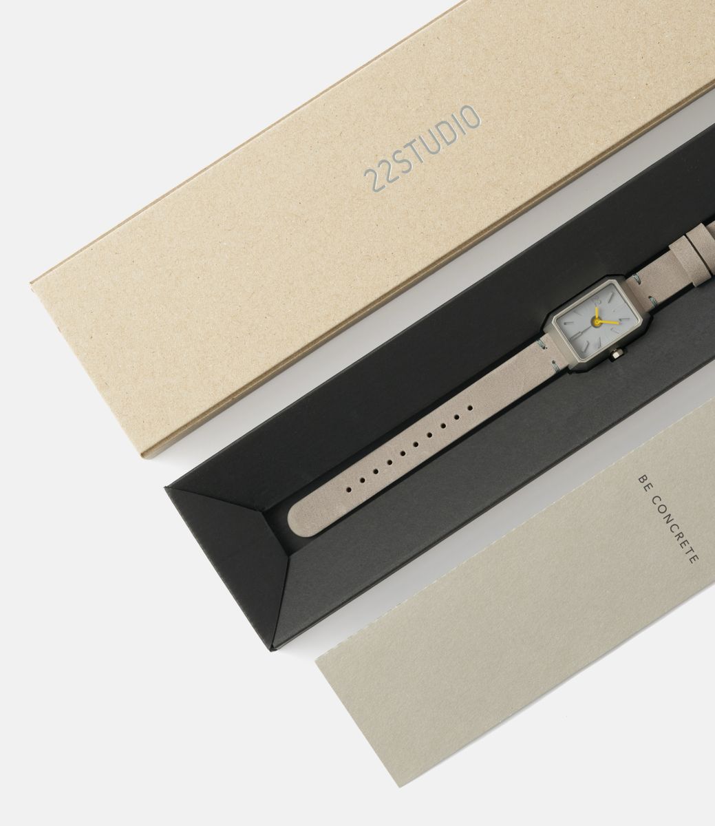 22 Studio Ups & Downs Square Concrete Watch Concrete Grey