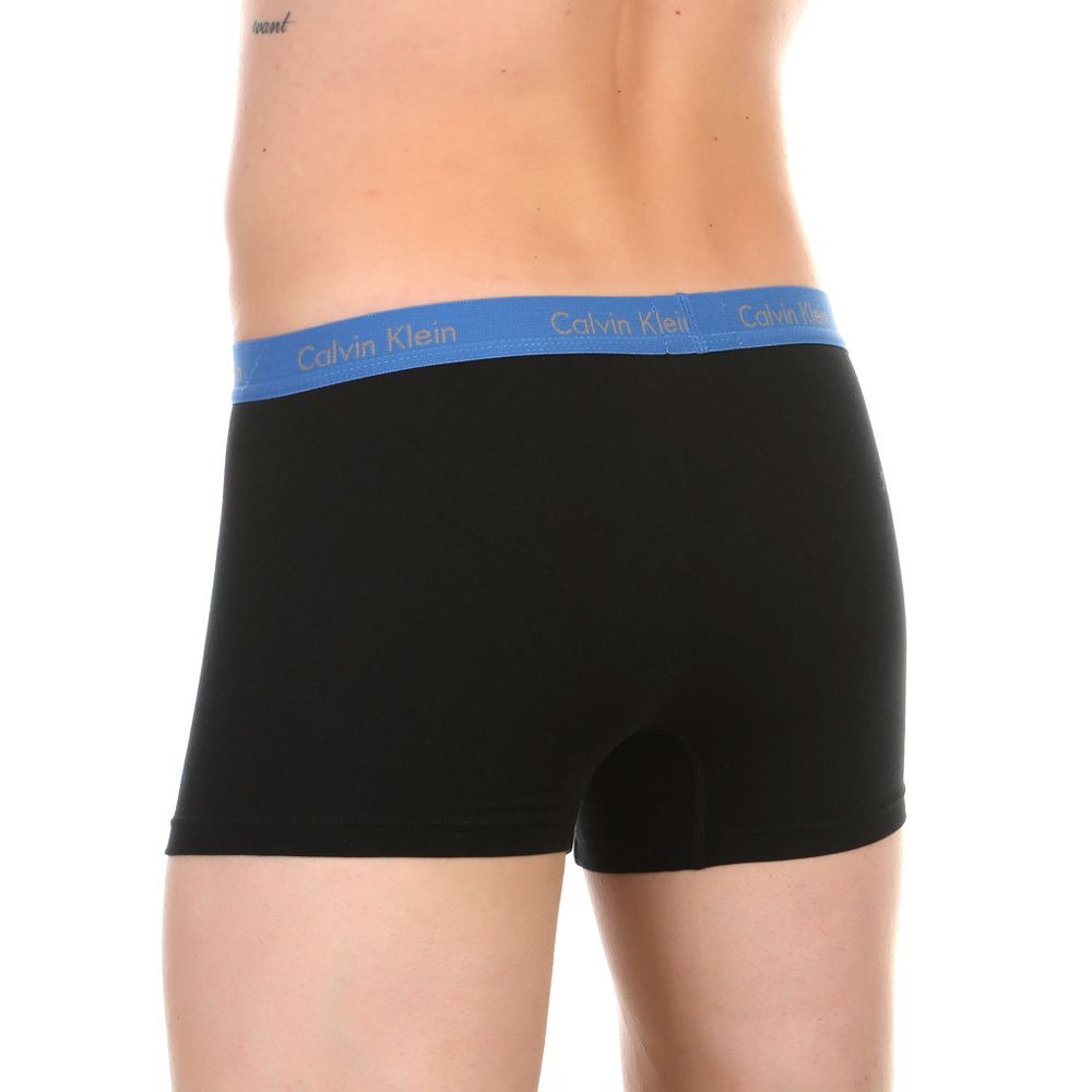Мужские трусы боксеры черные с синей резинкой Calvin Klein