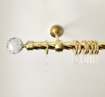 Карниз кованый витой для штор "Ост Шар с огранкой" d20 мм однорядный, цвет латунь