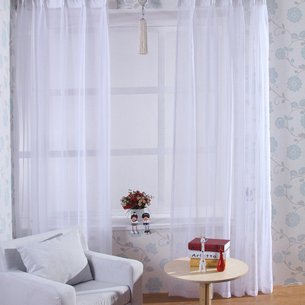 Тюль вуаль на шторной ленте. Белый. оптом. Арт. 1