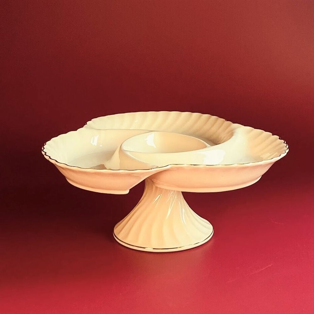 Lenardi 305-130 Менажница 27см на ножке ЖОЗЕ в под.уп.(х6)Фарфор