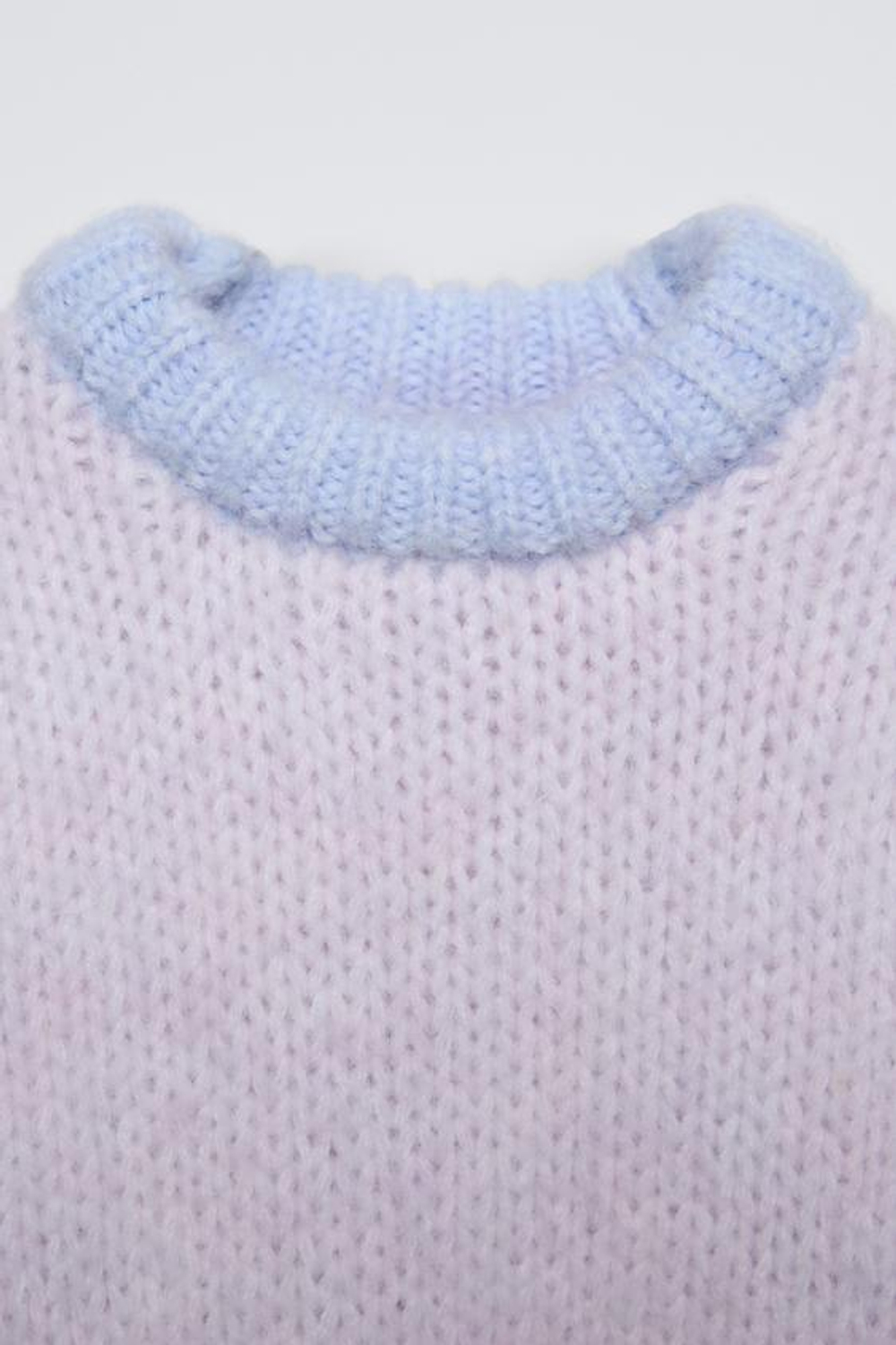ZARA СВИТЕР С КОНТРАСТНЫМИ ДЕТАЛЯМИ, СИРЕНЕВЫЙ