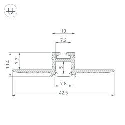Профиль PIK-F-HIDE-2000 (Arlight, Алюминий) 030563