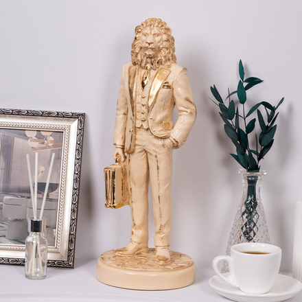 Скульптура Лев Бизнесмен Айвори