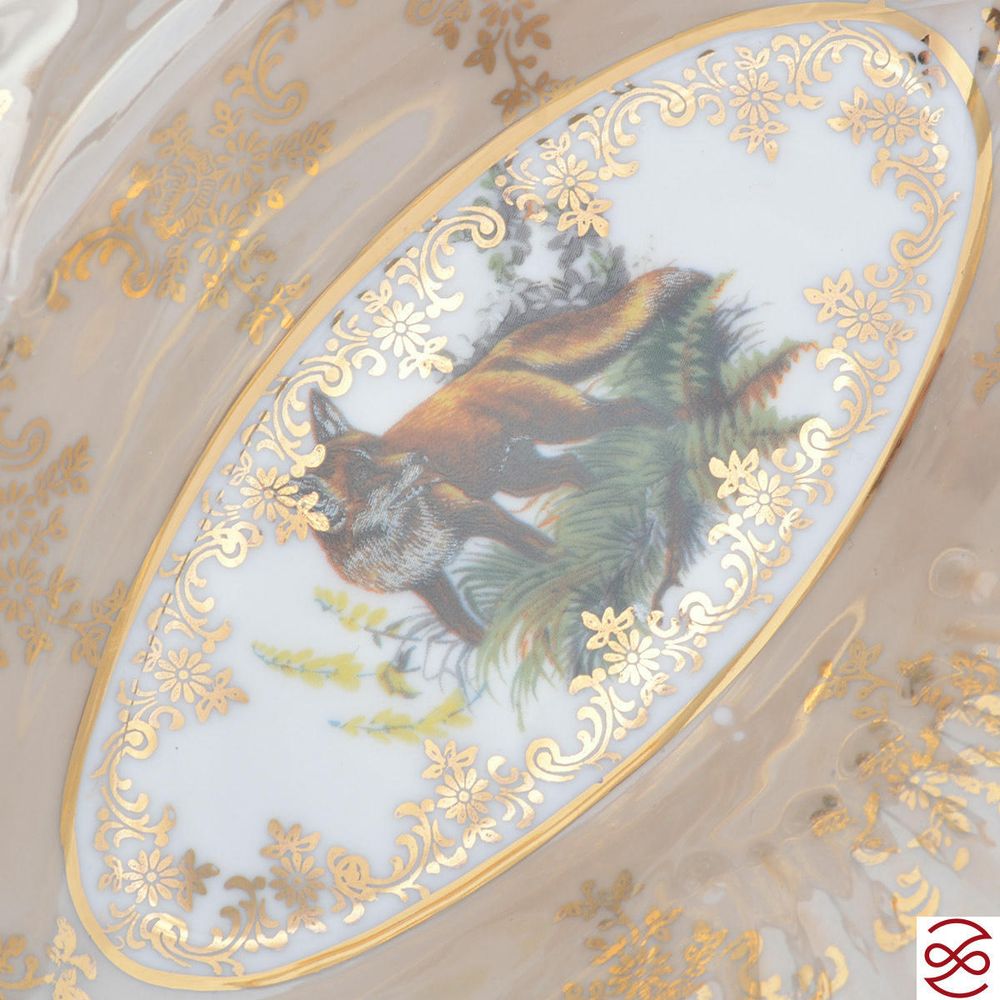 Менажница 3 секции Queen's Crown Aristokrat Охота бежевая 26 см