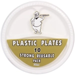 Тарелка пластиковая 26см 3-х секционная в наборе 10шт белая