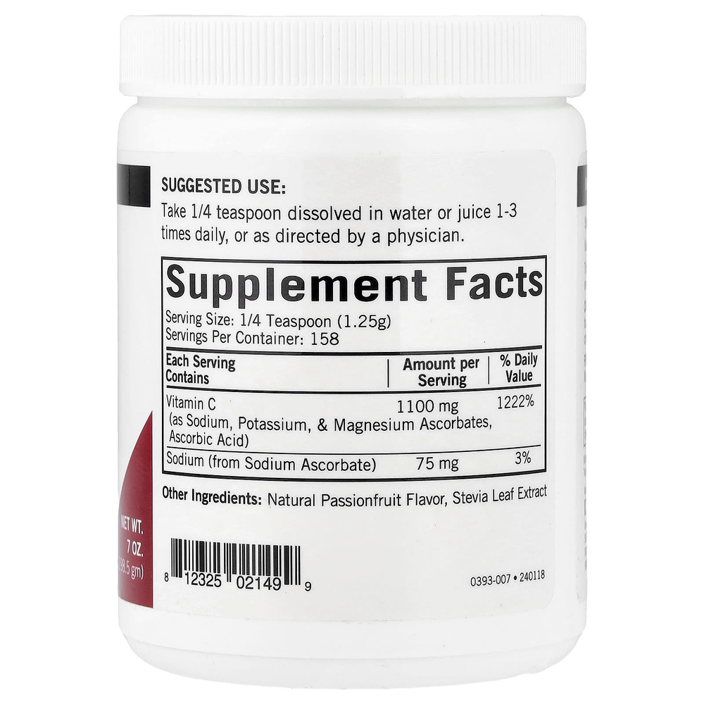 Kirkman Labs, буферизованный порошок витамина C, со вкусом маракуйи, 198,5 г (7 унций)