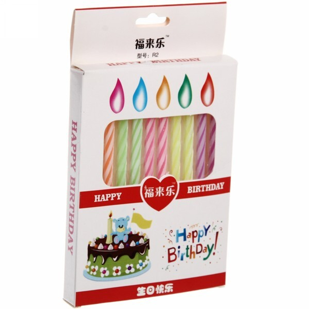 Набор свечей «Цветопламенные» 11 см (набор 10 шт)