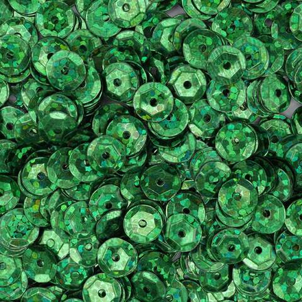 Пайетки граненые, 6 мм, упак./10 гр., 'Астра' (50104 зеленый голограмма)