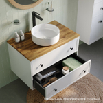 Тумба подвесная IDDIS Torr, со столешницей, 80 см, белый матовый, TOR80WBi95K