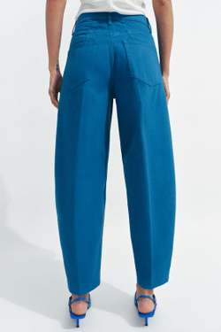 ZARA ЗАУЖЕННЫЕ ДЖИНСЫ С ВЫСОКОЙ ПОСАДКОЙ — ZW COLLECTION, СИНИЙ