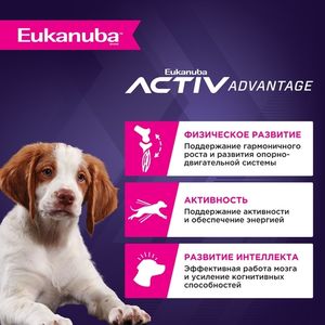 Уценка! Срок 09.08.26/ Сухой корм Eukanuba Puppy Medium Breed ˂12 Months для щенков средних пород с птицей