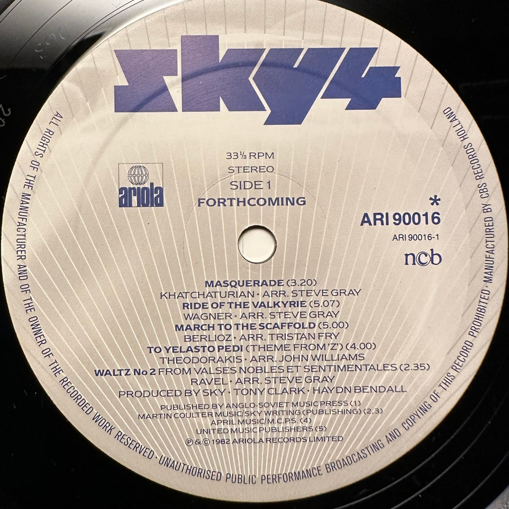 Sky- Sky 4 Forthcoming (Голландия 1982г.)