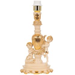 Настольная лампа Путти Айвори с абажуром Тюссо Vatican (Ватикан) Аквамарин