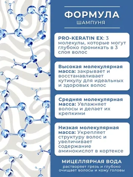 Шампунь для Сухих и поврежденных волос с кератином 400 мл
