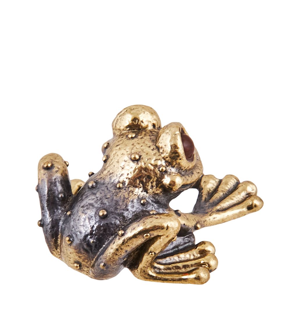 Народные промыслы AM-3682 Фигурка «Лягушка Амазонская» (латунь, янтарь)