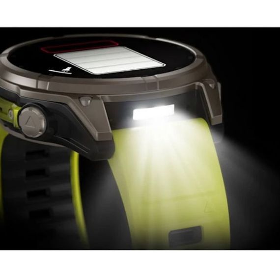 Garmin Fenix 8 47 мм Solar Titanium – сапфир, жёлто-серый ремешок