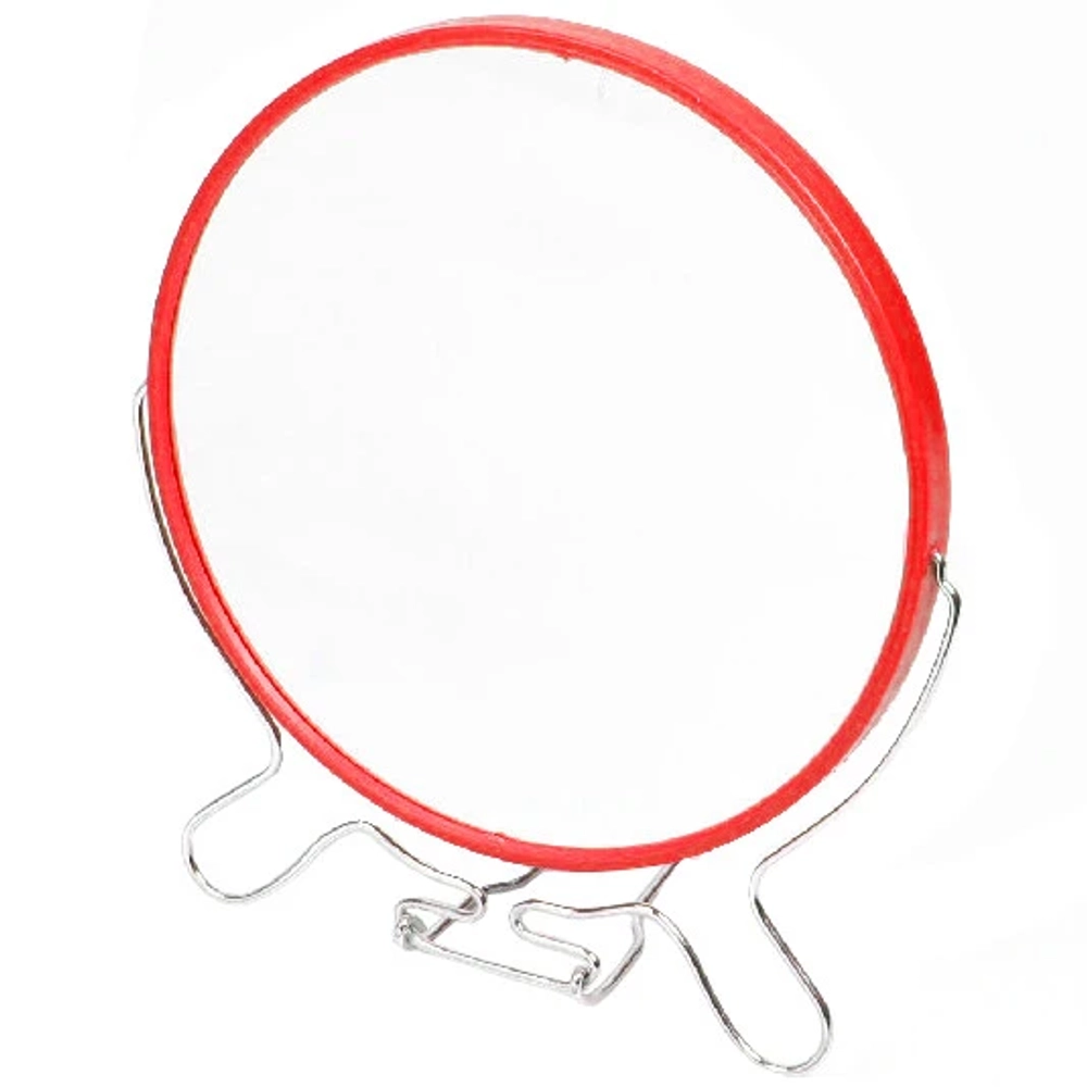 Зеркало настольное в металлической оправе «Практика» круг, подвесное двойное d-19,5 см