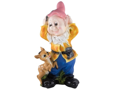 Фигура садовая "Гном с олененком" 50см