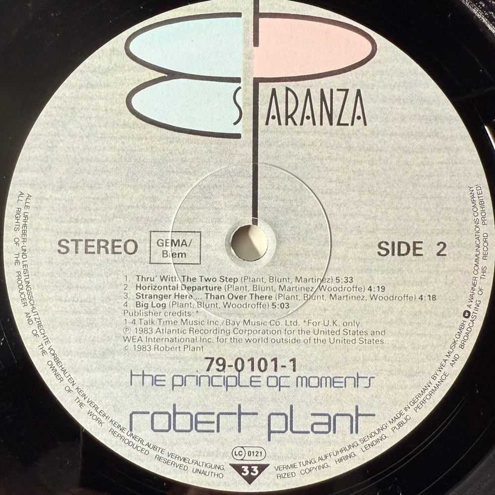 Robert Plant - The Principle Of Moments (Германия 1983г.)