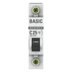 Автоматический выключатель 1P 25А (C) 4,5кА ВА 47-29 Basic