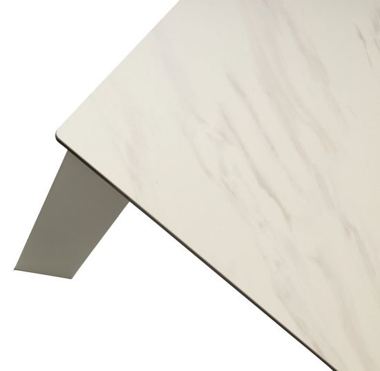 Стол CREMONA 180 KL-99 Белый мрамор матовый, итальянская керамика / белый каркас