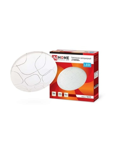 Светильник светодиодный DECO ГЛОРИЯ 36Вт 4000К 3240лм 230В 380х55мм IN HOME 4690612025100