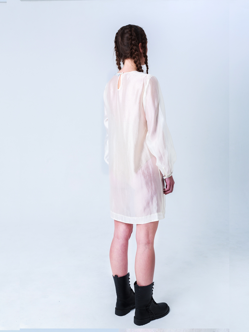 Платье-туника из органзы "Лебедь". Белое