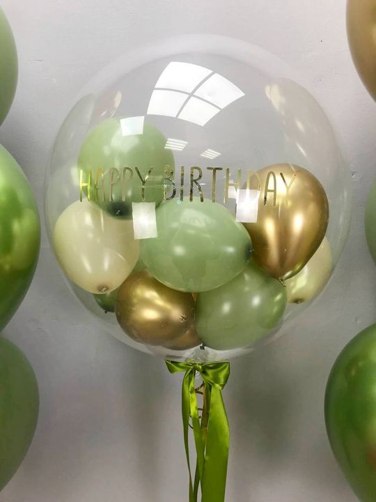 Сфера с шарами и надписью