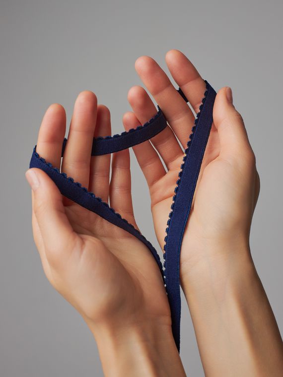 061 641/12 ОПТ Резинка отделочная Lauma Fabrics, 12 мм, темно-синий 061