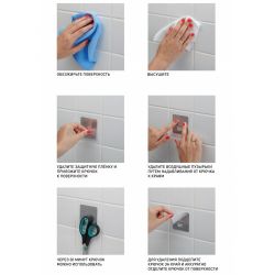 Крючок СИЛА SSH10-S1WN-12 металл на силиконовом креплении 10х10см венге 1 шт. нагрузка до 2,5 кг | Сила