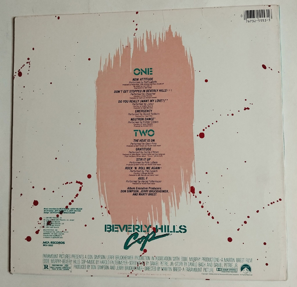 Винтажная виниловая пластинка LP Beverly Hills Cop (Music From The Motion Picture Soundtrack) (USA 1984) EX