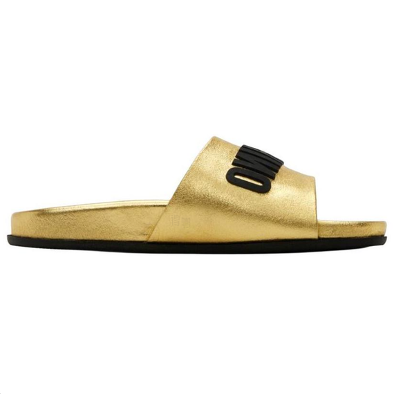 Moschino Leather Slide 'Gold'
