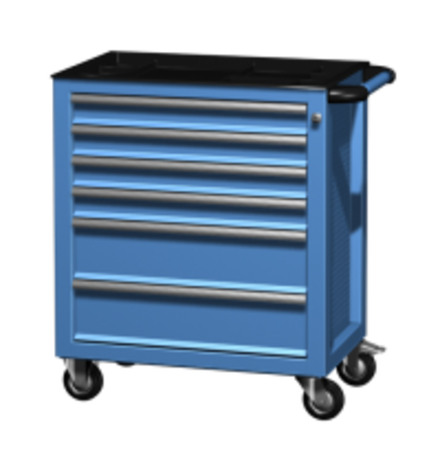 Тележка инструментальная 6 ящиков 02.106R Ferrum