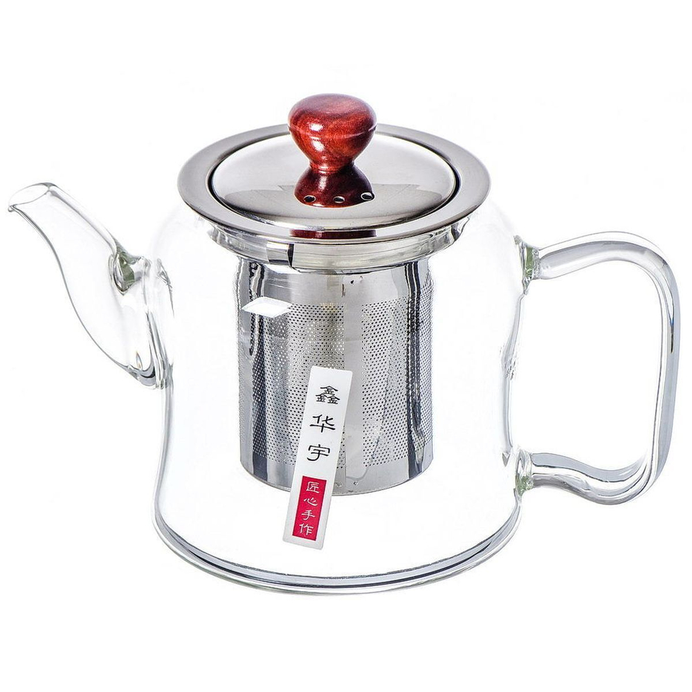 Чайник заварочный стекло,металл, 0.45 л, с ситечком, Y4-3835