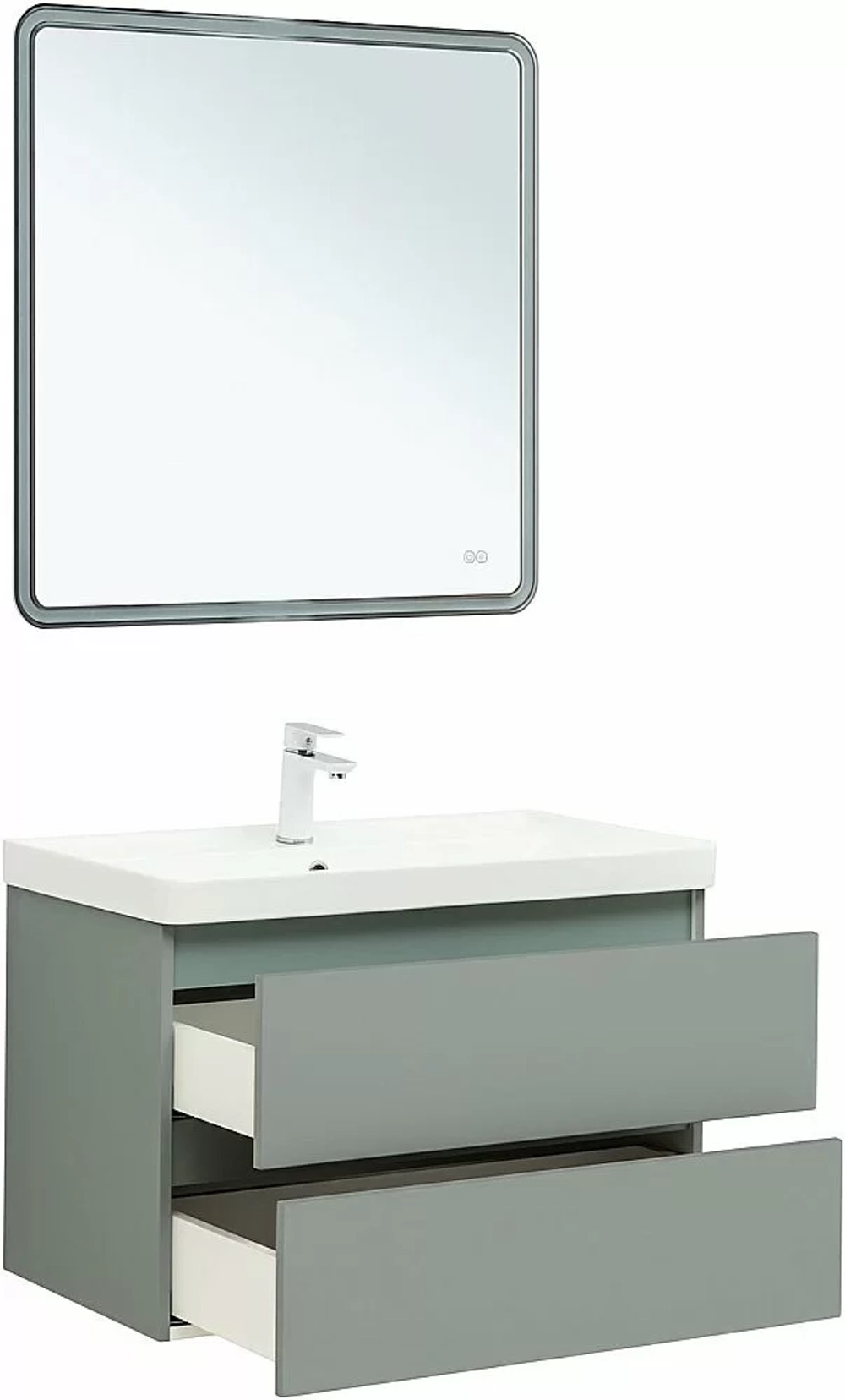 Тумба с раковиной Aquanet Вега 2.0 337961/301805 80 мисти грин