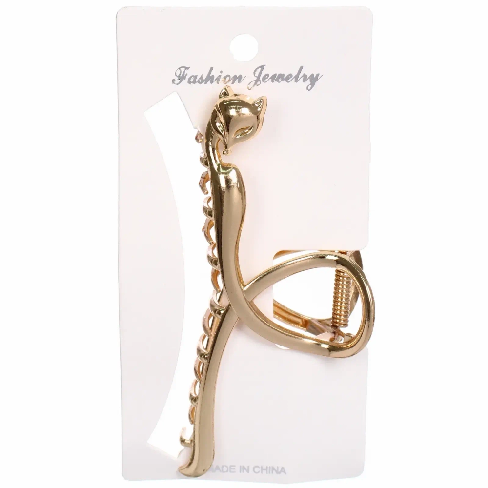 Заколка - краб для волос на блистере «PREMIUM», бесконечность, цвет серебро и золото, 11,5см