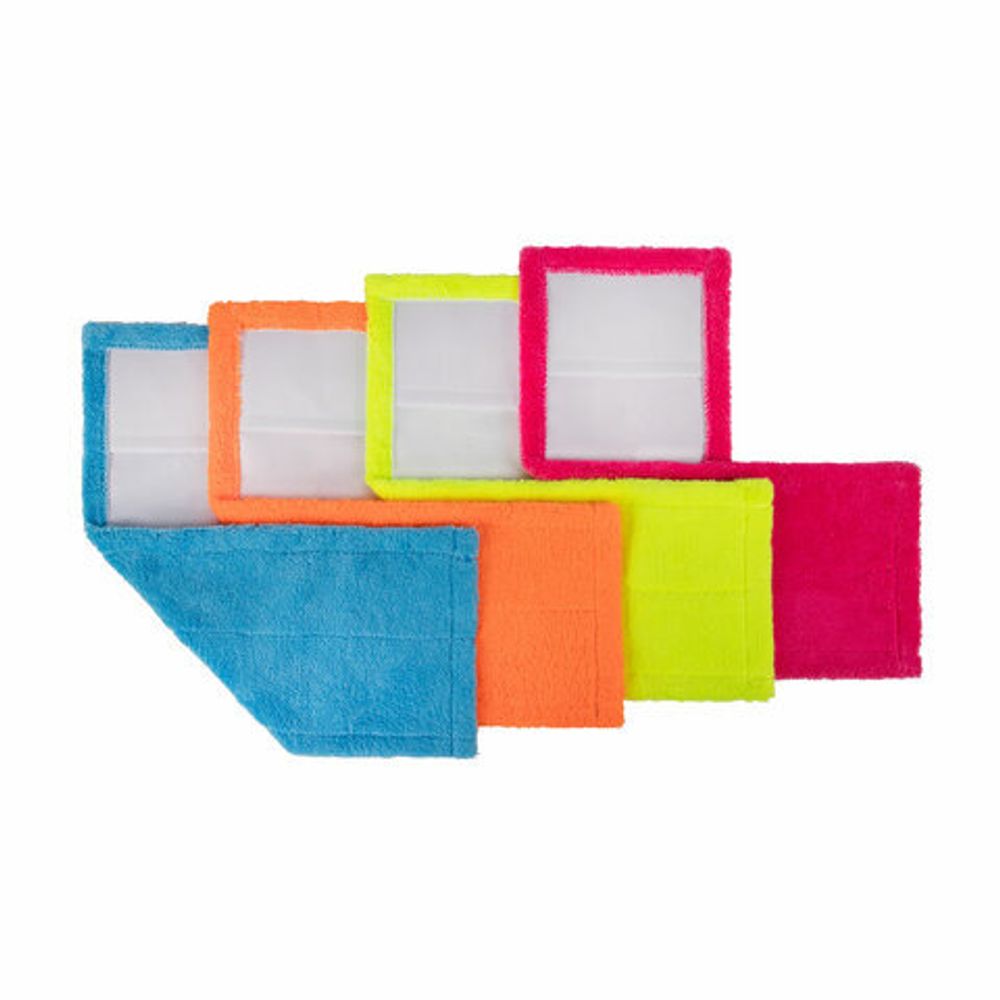 Насадка МОП плоская комплект 4 шт.универсальная для швабр 38-42 см (ТИП К), микрофибра, LAIMA, 607459