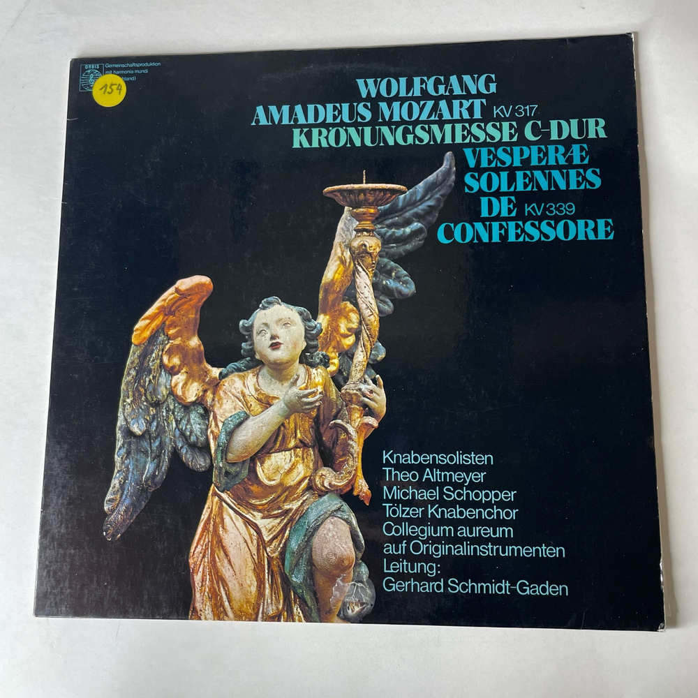 Винтажная виниловая пластинка LP W. A. Mozart, В. А. Моцарт, Kronungsmesse C Dur KV 317, KV 339 (Германия 1975)