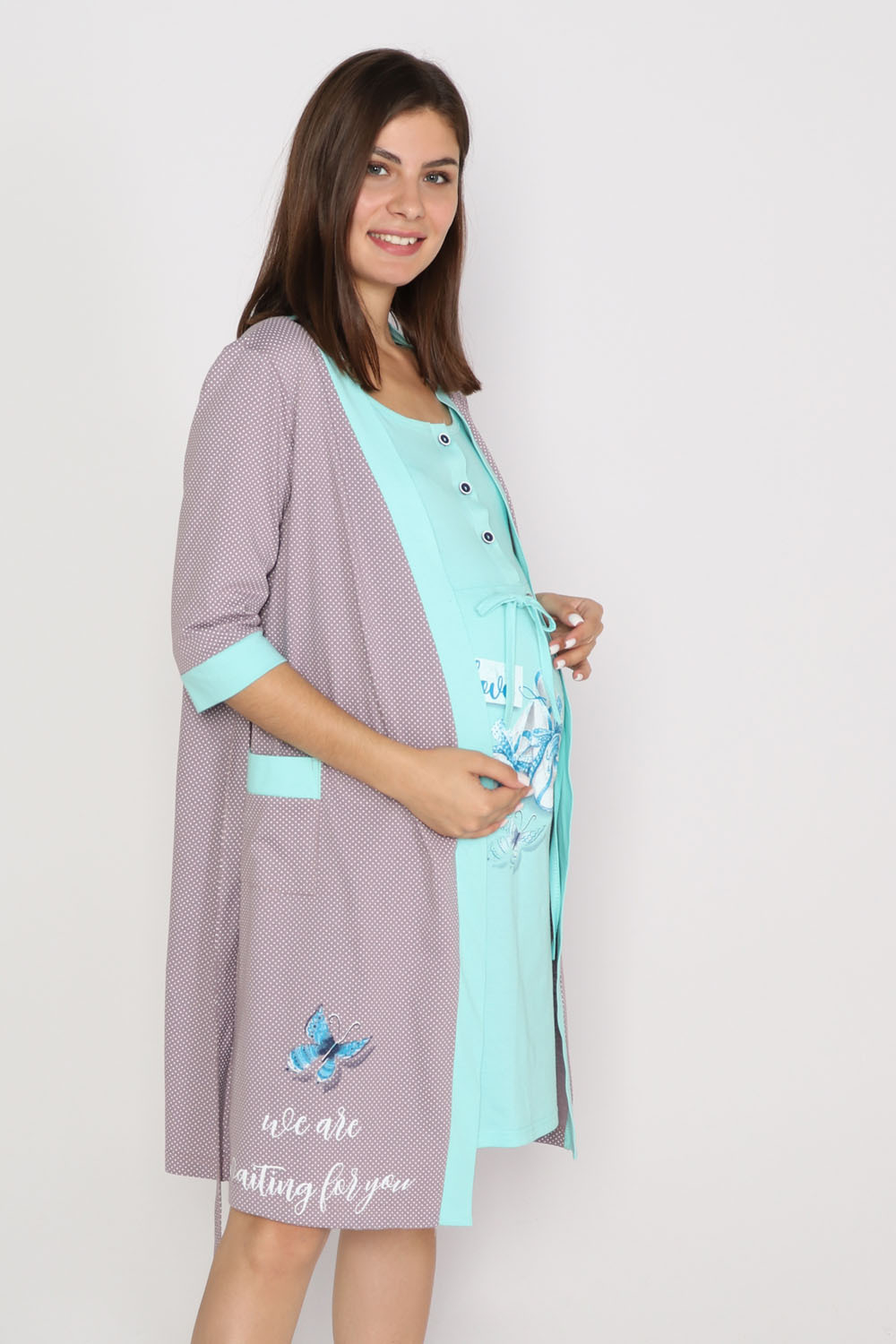 Пижама женская сорочка+халат 0202