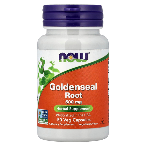 NOW Foods, Корень желтокорня, 500 мг, 50 растительных капсул