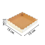 Коробочка для печенья 15х15х3 см крафт